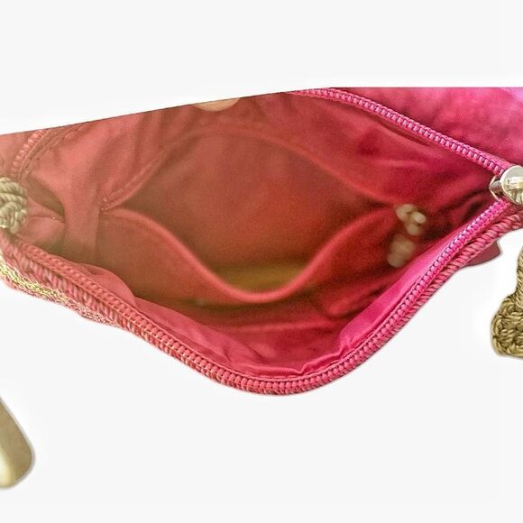 The Sak Multicolored Chevron Design Crochet Bohemian Coquette Crossbody Bag EUC - Picture 8 of 10